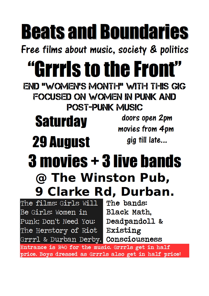 grrls to the front Beats and Boundaries poster